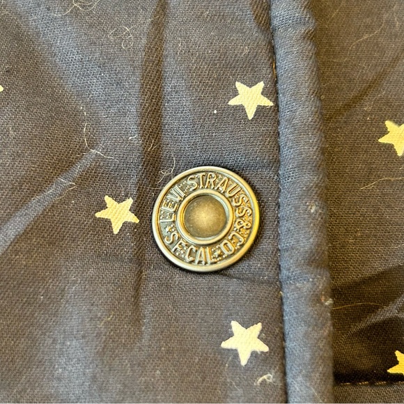 Levi’s Quilted Cotton Vest Navy & White Stars Sz S NWT - Picture 6 of 9